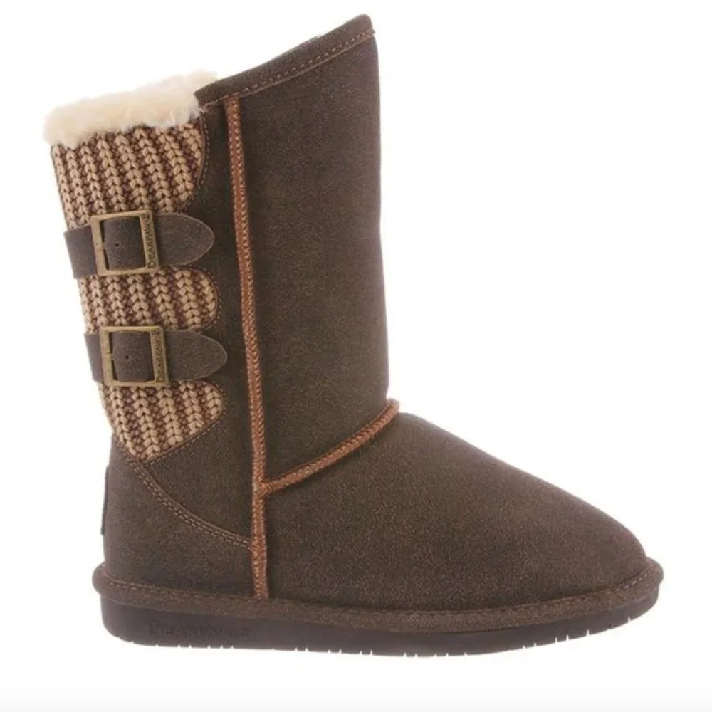 BearPaw Boshie Suede Snow Boot in Chestnut Distressed - 1669W - Size: 8